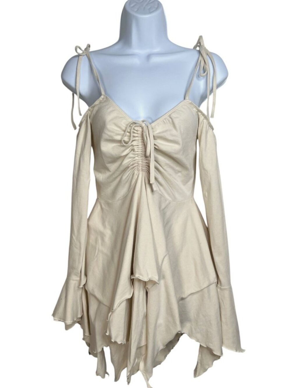 Current Mood DollsK!ll F is for Fairies Handkerchief Mini Dress Ivory White Medi